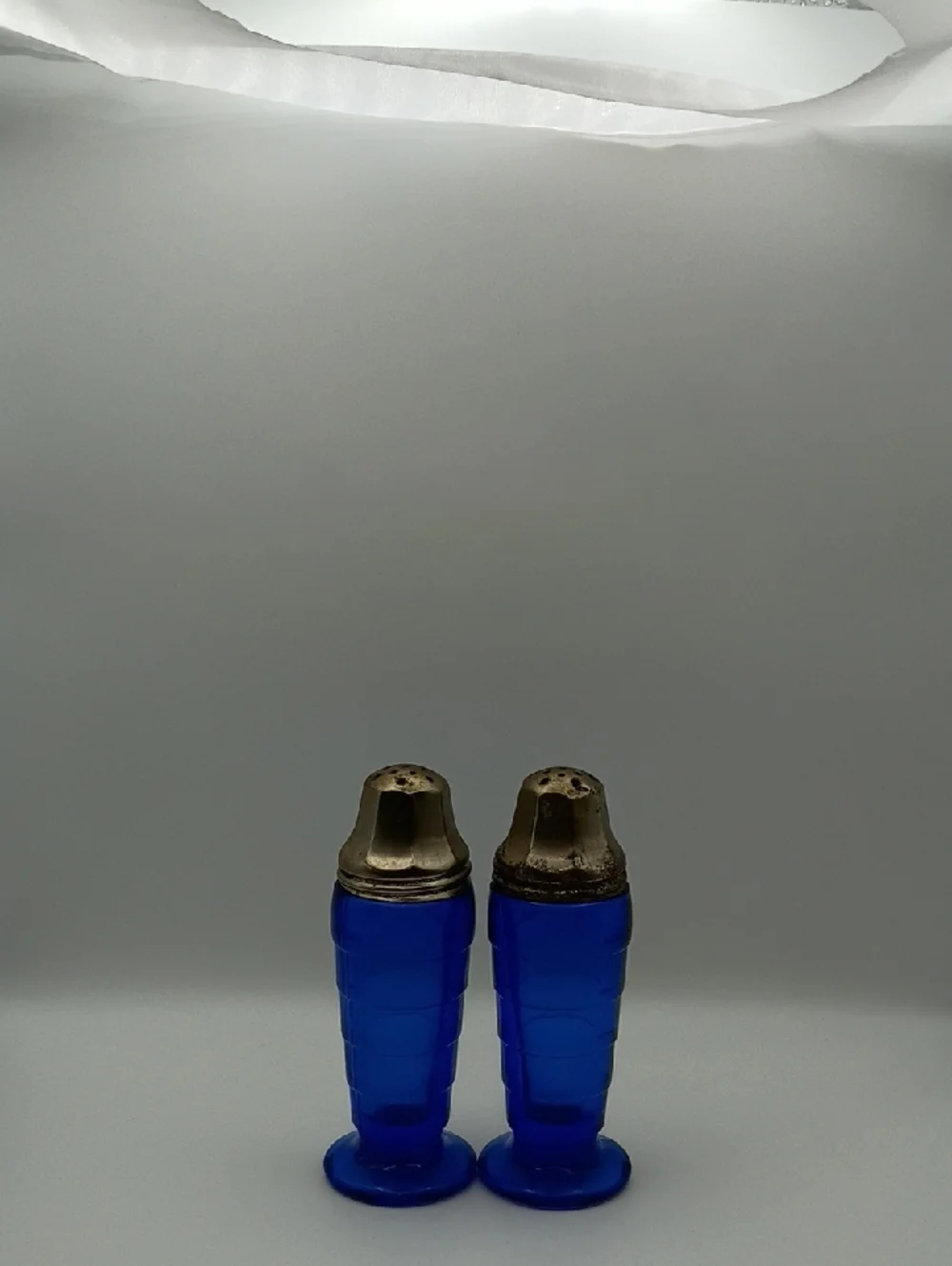 VTG 1930s Hazel Atlas Cobalt Blue Moderntone Art Deco Salt & Pepper Shakers!